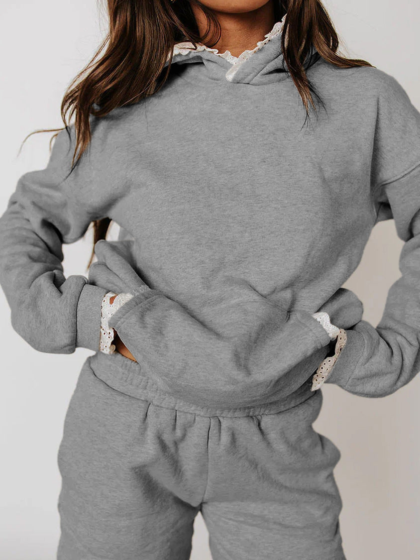 Women's Hoodie And High-waisted Shorts Casual Two-piece Set See size chart under “more details” The Fashion Celestial