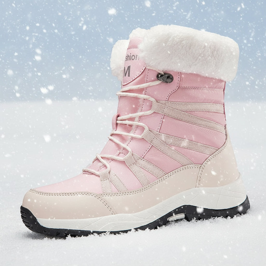 Women’s Winter Fleece-Lined Thicker Non-Slip Cotton-Padded Outdoor Mid-Boots FitiqueFit