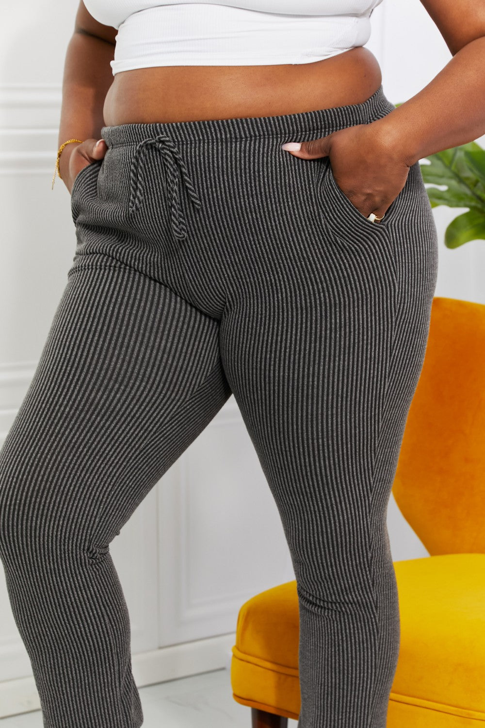 Blumin Apparel Full Size Easy Living Ribbed Joggers New Era Fashion LLc
