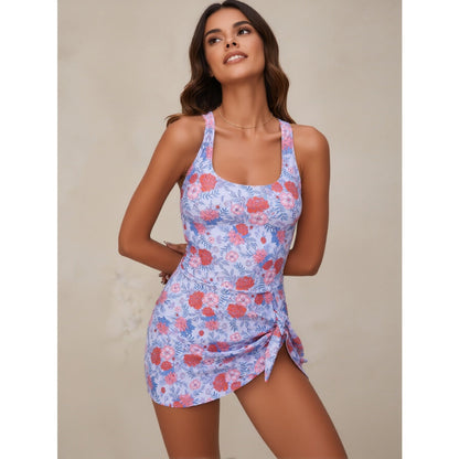 Women's Casual One-Piece Swimsuit – High Elasticity Print Swimwear FitiqueFit