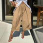Women's Solid Color Cotton Wide Leg Cropped Pant FitiqueFit