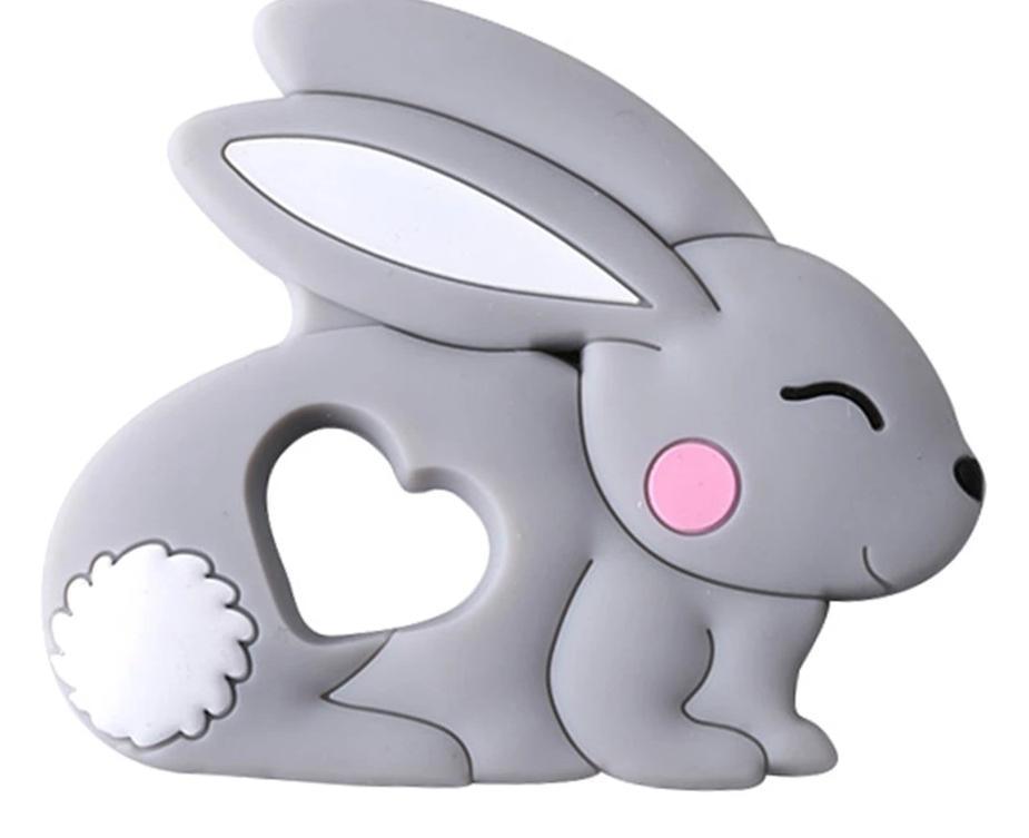 Baby Teether Silicone Rabbit Food Grade Bunny Teether Nursing Teething  Accessories Silicone Animal Teether For Kids and Baby Stevvex