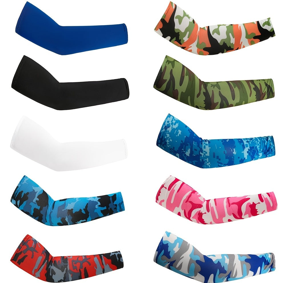2pcs Arm Sleeves - Warm, Cooling, Sports Sleeve Hand Covers for Running, Fishing, Cycling | Durable Textile Material, Black with Colorful Patterns, Hand Washable, Sports Armwear | Patterned Sleeve | Woven Texture NovaCart