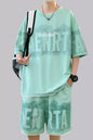 Men's Plus Size Letter Round Neck Tee and Shorts Set New Era Fashion LLc