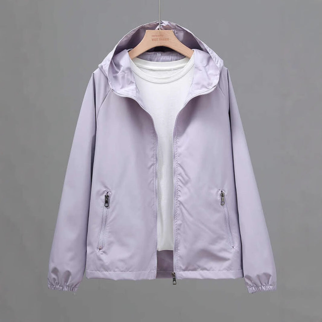 Women's Cropped Casual Loose Plus Size Hooded Thin Shell Jacket See size chart under “more details” The Fashion Celestial