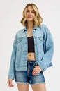RISEN Washed Dropped Shoulder Denim Jacket West2East Surf