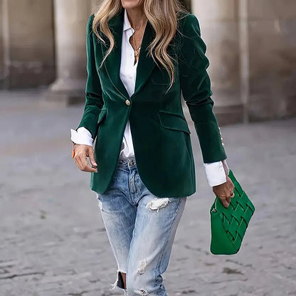 Women’s Slim-Fit Notch-Lapel Blazer FitiqueFit