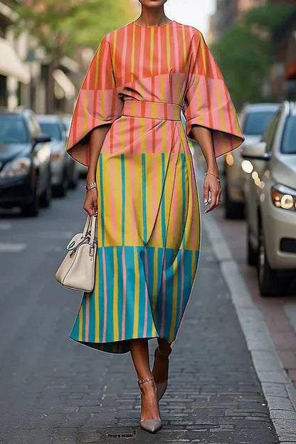 Female Creative Casual Printing Elegant Dress Grayceful LLC