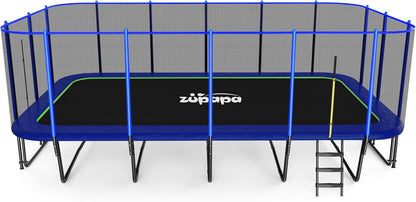 2500LBS Weight Capacity Rectangle Trampoline 13X23Ft Outdoor Square Gymnastics Trampolines with 10-Year Quality Assurance for Kids Adults Large Commercial Grade Rectangular Pro Trampoline