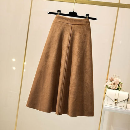 High Waist Slimming Mid-length Retro A- Line Large Hem Umbrella Skirt Grayceful LLC