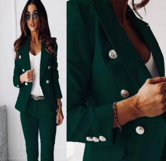 Lapel Button-Down Jacket & Slim-Fit Trousers Suit – 15 Colors XS–XXL FitiqueFit