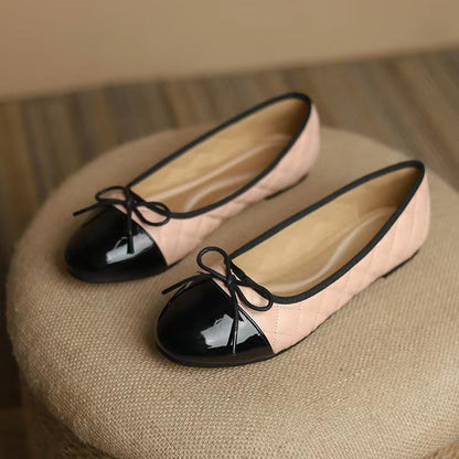 Women's Classic Egg-Roll Edge Slip-On Flats – Chanel-Inspired Round Toe Pumps FitiqueFit