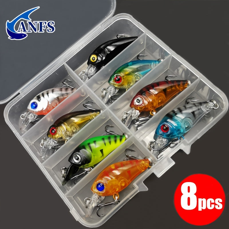 8pcs Crankbait Minnow Lure Set, Floating Artificial Fishing Lures, Topwater Baits NovaCart