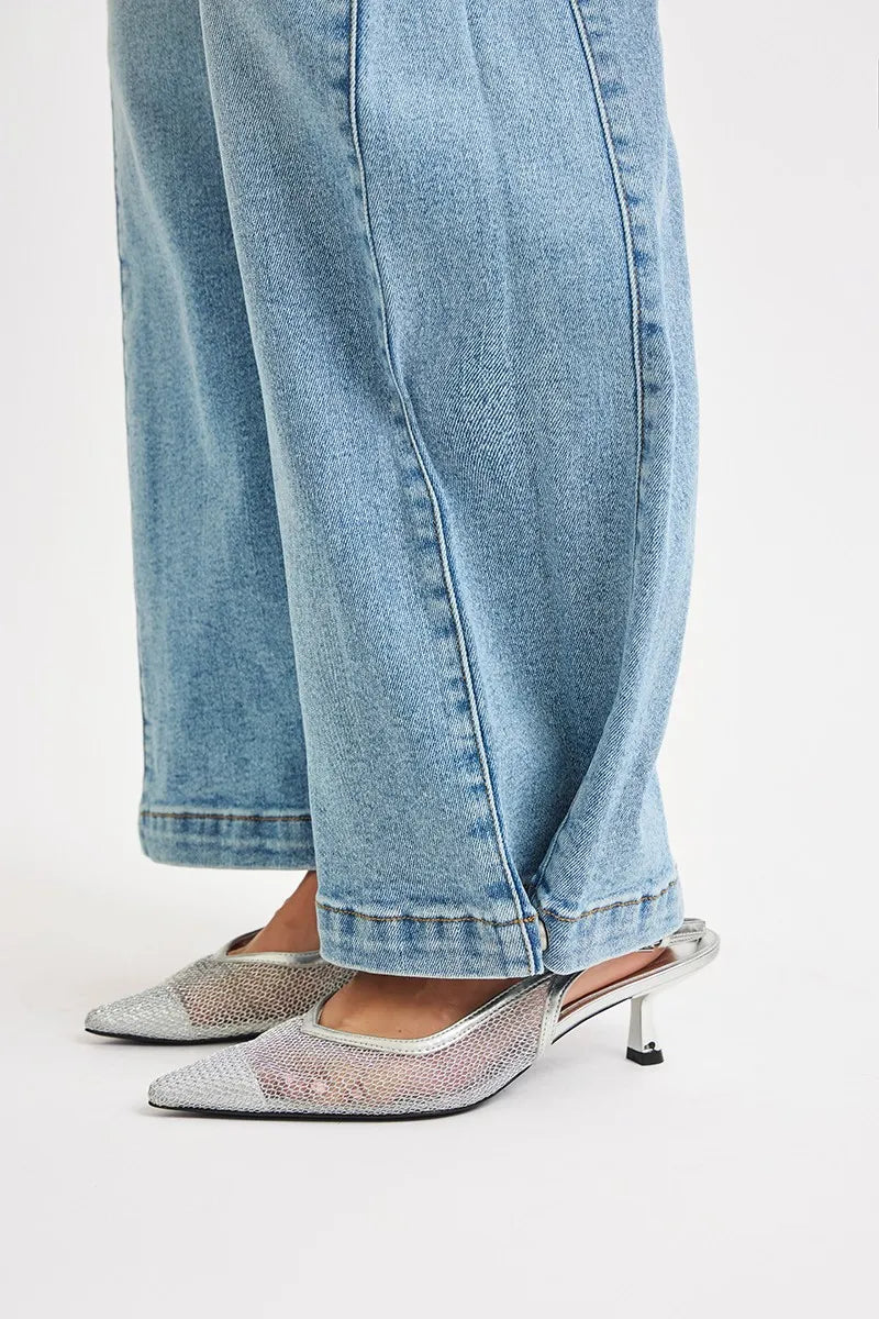 RISEN Mid Rise Wide Barrel Transferable Leg Snap Jeans West2East Surf
