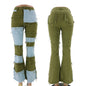 Patchwork high-rise flared jeans See size chart under “more details” The Fashion Celestial