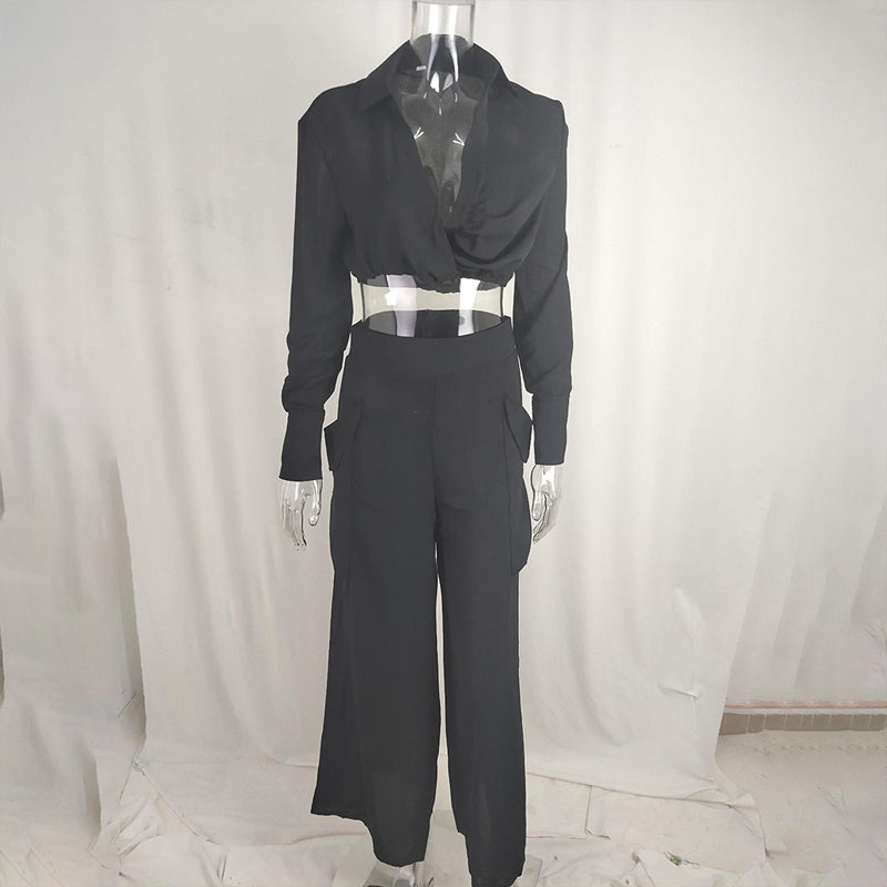 Women's Plus Size Wide Leg Elegant Pant Set FitiqueFit