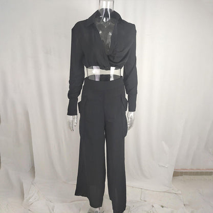 Women's Plus Size Wide Leg Elegant Pant Set FitiqueFit