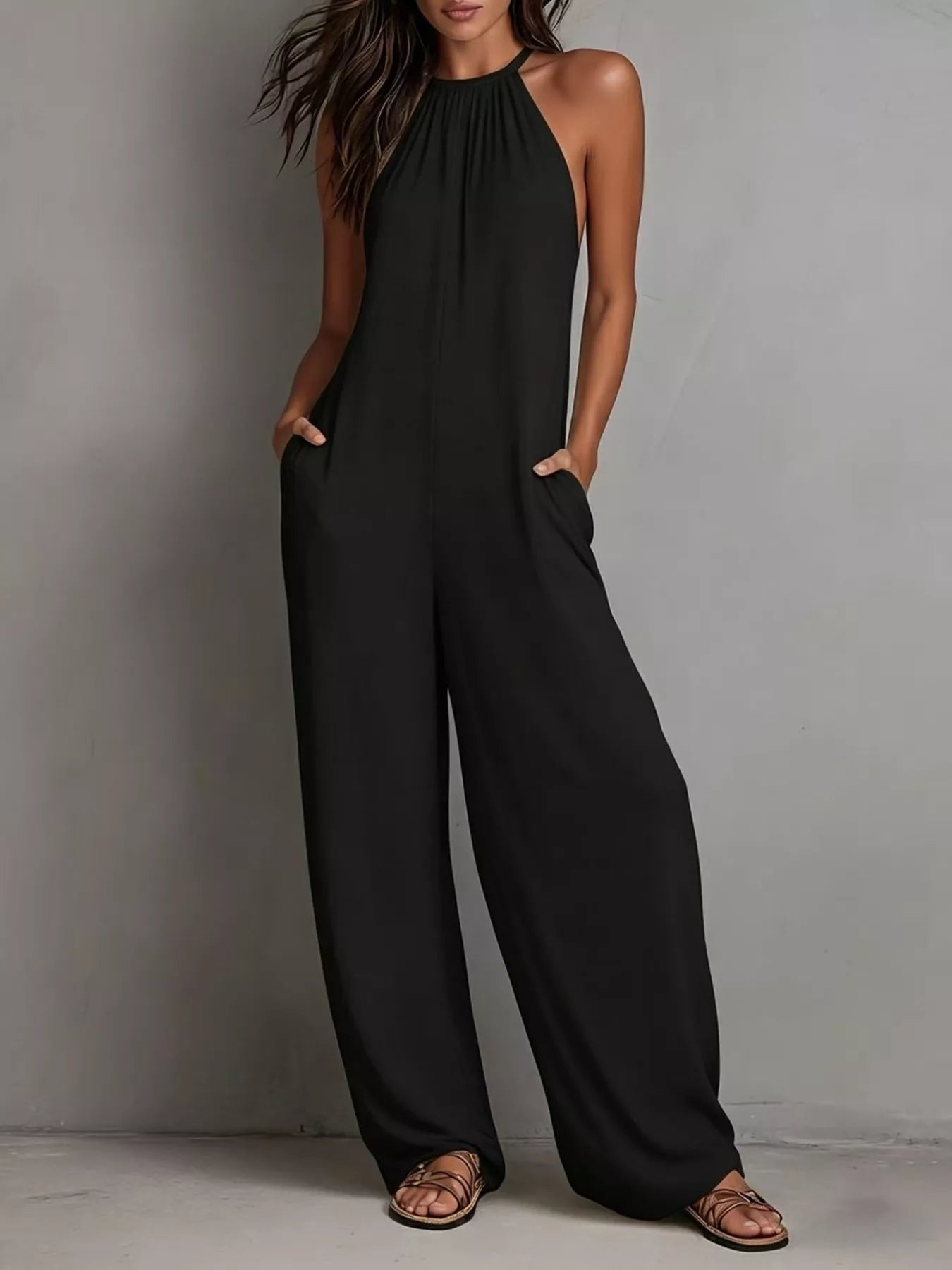 Sleeveless Wide Leg Jumpsuit New Era Fashion LLc