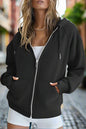 Women’s Zip Up Crop Sweatshirt – Fleece Lined Casual Hoodie FitiqueFit