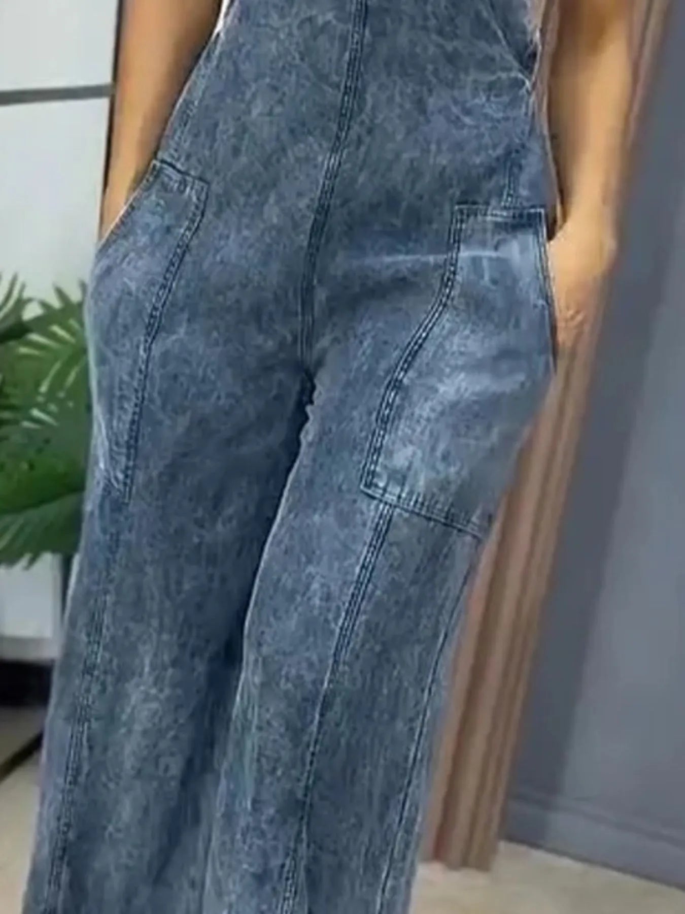 Full Size Wide Leg Washed Denim Overalls Plus Size New Era Fashion LLc