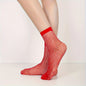 A Pair of Mid-calf Socks with Small Mesh and Rhinestone Decoration NovaCart