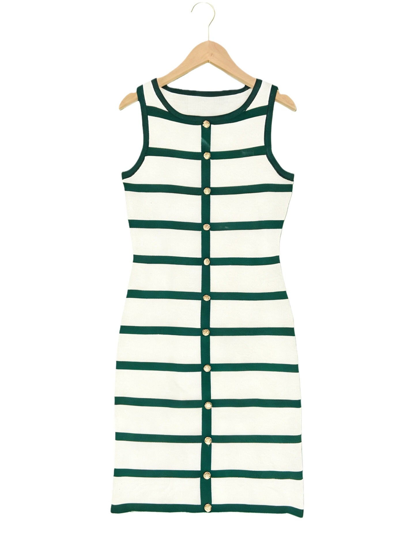 Contrast Stripe Knit Sleeveless Midi Dress – 5 Colors, S–L FitiqueFit