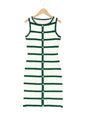 Contrast Stripe Knit Sleeveless Midi Dress – 5 Colors, S–L FitiqueFit