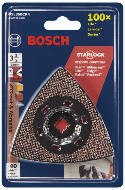 BOSCH OSL350CR4 Starlock® Oscillating Multi-Tool Carbide 40 Grit Delta Sanding Pad VM Hardware