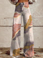 Women's Printed Flare Pants – Mid-Waist Full Length Plus Size FitiqueFit