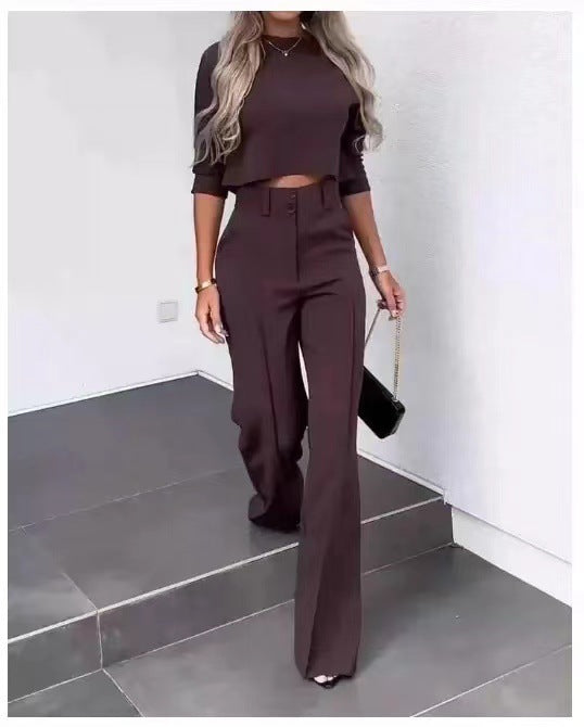 Women's Elegant Solid Color Half Sleeve Short Top FitiqueFit