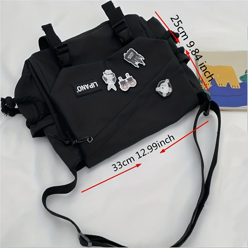 1pc Nylon Handbag Shoulder Bag Large Capacity Messenger Bag, Men's Messenger Bag Student School Bag NovaCart