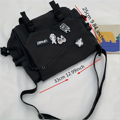 1pc Nylon Handbag Shoulder Bag Large Capacity Messenger Bag, Men's Messenger Bag Student School Bag NovaCart