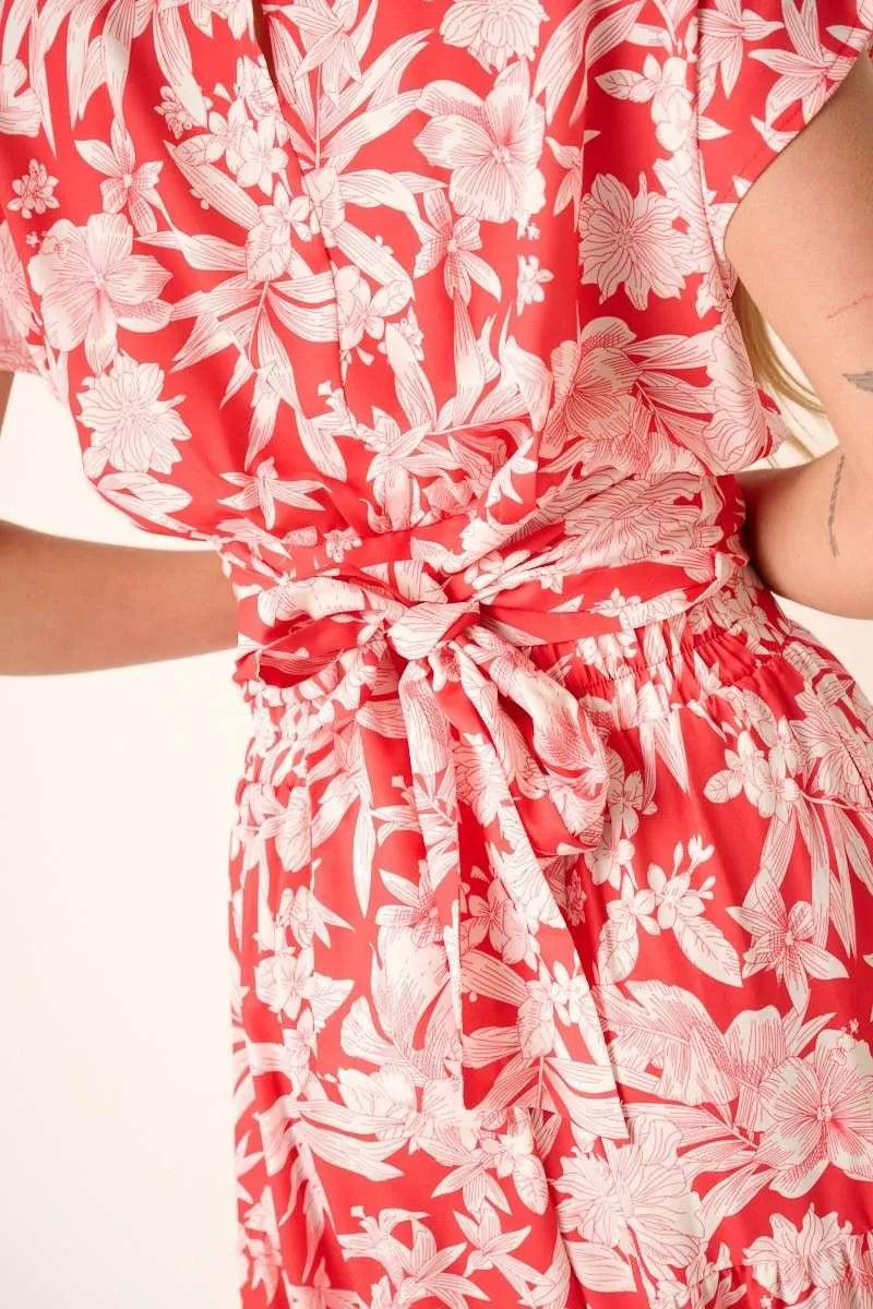 Mittoshop Tropical Print Top and Skirt Set West2East Surf