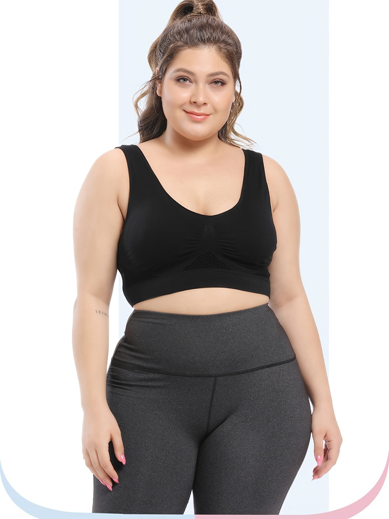 Plus Size Sports Bras for Women Seamless Bra with Pads Big Size Bralette Push Up Brassiere Bra Vest NovaCart