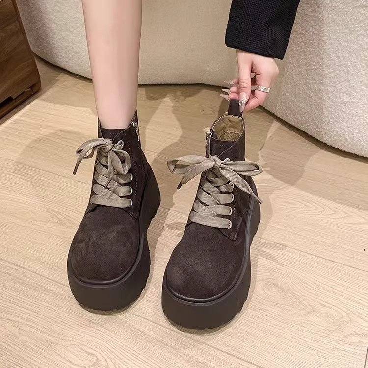 Women’s Chunky Sole Lace-Up Boots – Vintage Style FitiqueFit