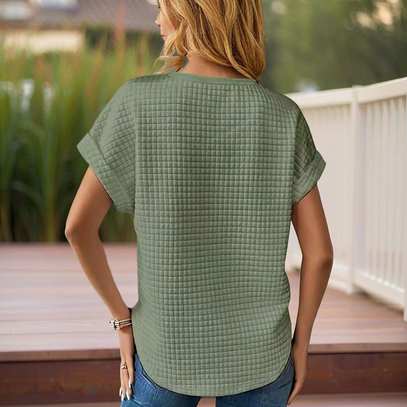 Women’s Textured Cuff Short‑Sleeve Tee FitiqueFit