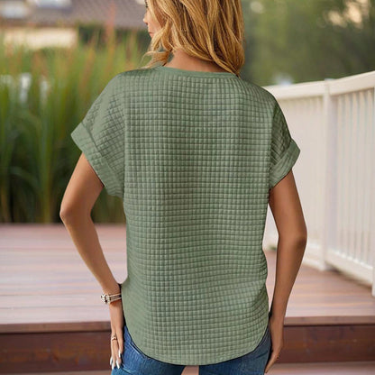 Women’s Textured Cuff Short‑Sleeve Tee FitiqueFit