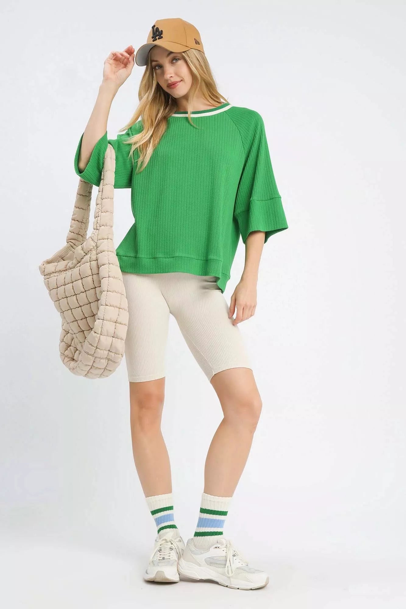 Umgee Ribbed Knit Top with Contrast Trim FitiqueFit
