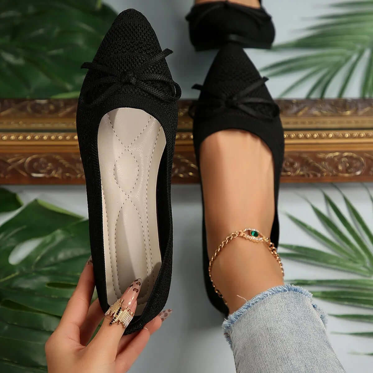 Knitted Pointed-toe Flats Shoes for Women - Ins Fashion SnagBag
