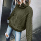 Women's Cable Knit Turtleneck Sweater FitiqueFit