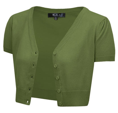 Cropped Bolero Knit Sweater Cardigan Short Sleeve Shop Style & More | Fresh Looks, Everyday Deals & Free Shipping