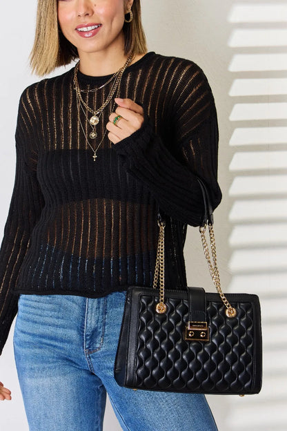 David Jones Quilted PU Leather Handbag New Era Fashion LLc