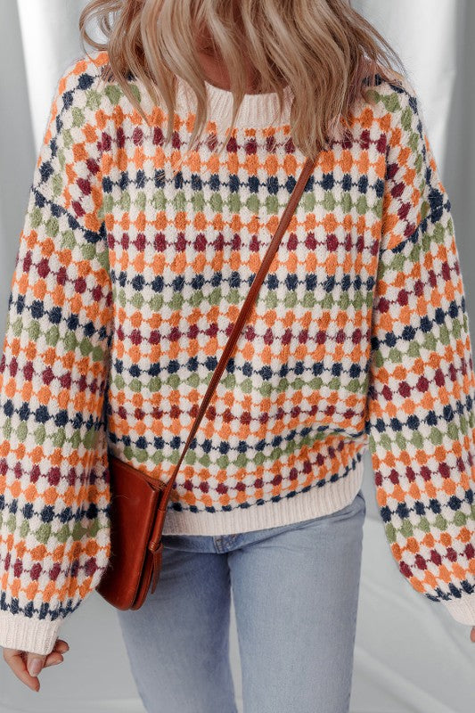 Stripe Dotty Knit Drop Shoulder Sweater Shop Style & More | Fresh Looks, Everyday Deals & Free Shipping