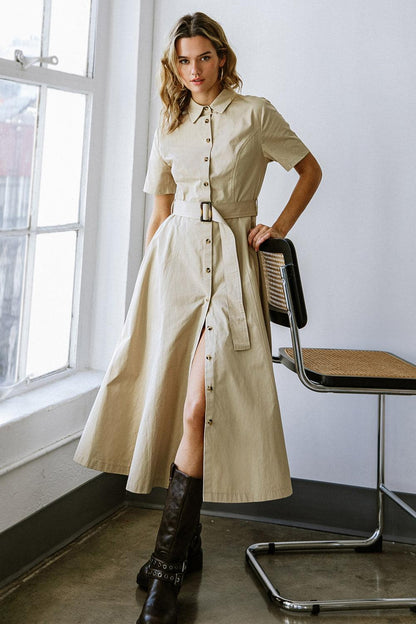 LUCKY ME WOVEN MIDI DRESS Flying Tomato