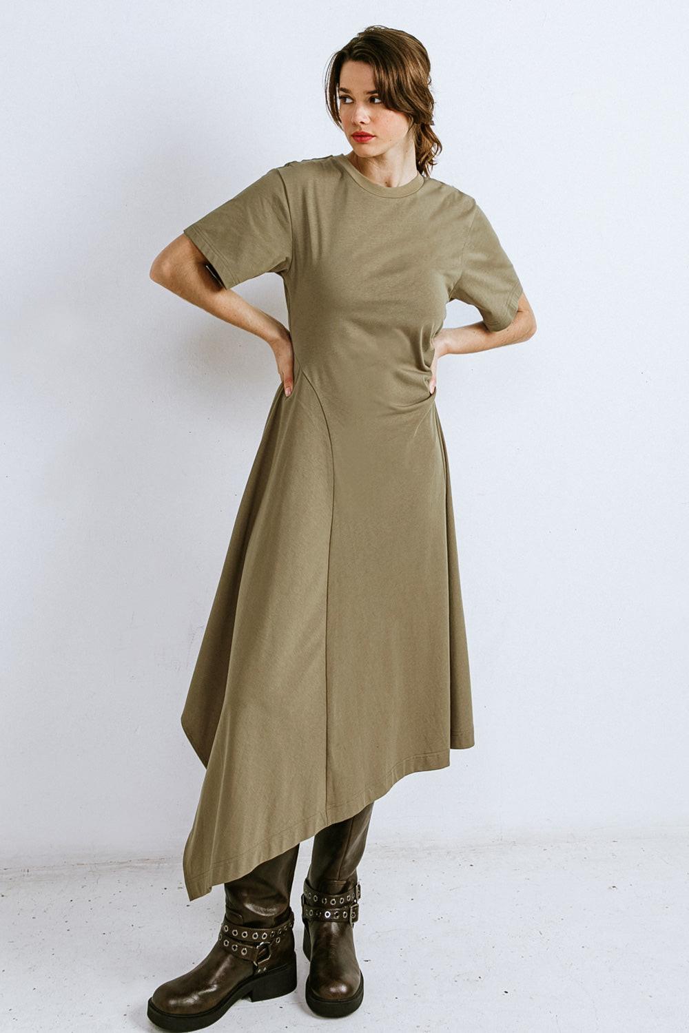 RIGHT ON CUE KNIT MIDI DRESS Flying Tomato