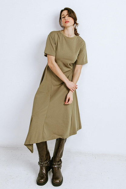 RIGHT ON CUE KNIT MIDI DRESS Flying Tomato