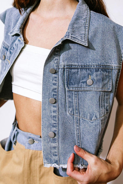 CLAIM TO FAME DENIM VEST Flying Tomato