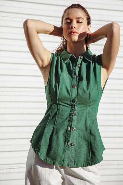 CLEAN SLATE DENIM TOP Flying Tomato