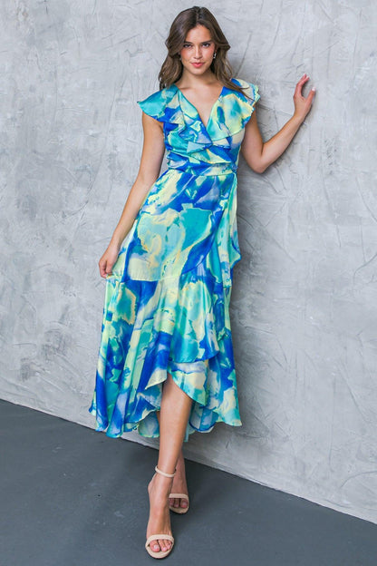 LA BEBE WOVEN SATIN MAXI DRESS Flying Tomato