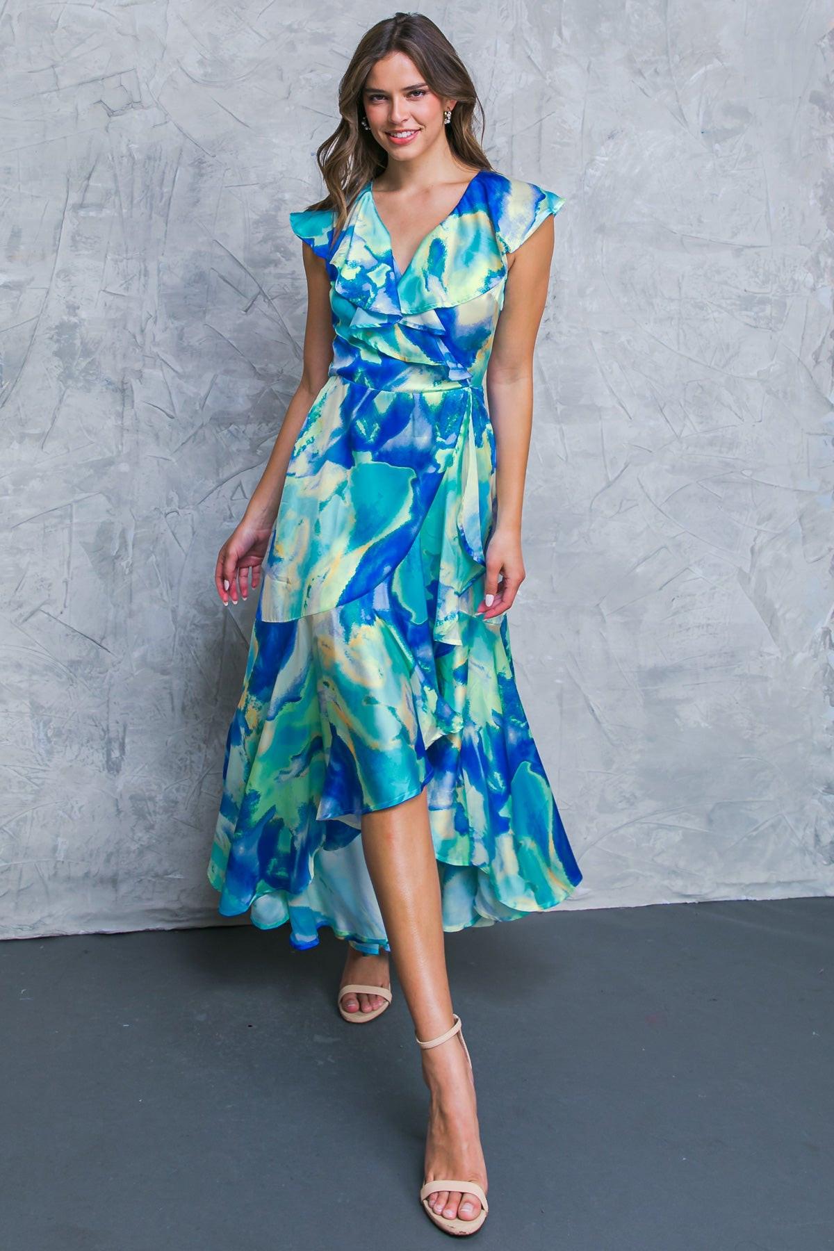 LA BEBE WOVEN SATIN MAXI DRESS Flying Tomato